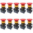 Kit 10 Botão Botoeira De Emergência Margirius Cogumelo Gira P/soltar Com 1NF Kit 10 Botão Botoeira De Emergência Margirius Cogumelo Gira P/soltar Com 1NF
