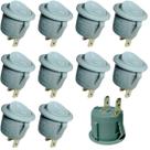 kit 10 Botão Chave Liga Desliga Tic Tac De Embutir Redondo Movel Mdf 23mm cinza