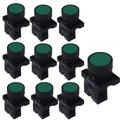 Kit 10 botao lk2 ea31 plastico verde 1na lukma
