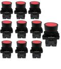 Kit 10 botao lk2 ea42 plastico vermelho nf lukma