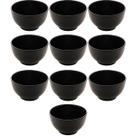 Kit 10 Bowls Cerâmica 680ml Preto Lyor Restaurante Cumbuca Tigela Yaksoba Shimeji