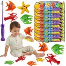 Kit 10 Brinquedos De Pescaria Divertido Educativo Com Peixe Colorido Presente Atacado