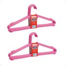 Kit 10 Cabide Infantil Bebe Rosa 30x13,5 Reforçado Injeplastec