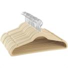 Kit 10 Cabide Veludo Slim Adulto Para Roupas Antideslizante Ultrafino Cor Bege