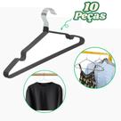 Kit 10 Cabides Antiderrapantes Slim Ultra Finos 40cm Para Roupas Guarda Roupa Organizado