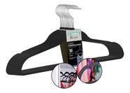 Kit 10 Cabides Emborrachado Superfino Para Casa Roupas Preto
