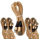 Kit 10 cabo celular 3.1a flexivel usb-c 1mt inova dourado