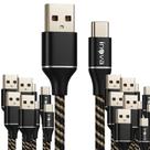 Kit 10 cabo celular 3.1a flexivel usb tipo-c 1mt inova cinza