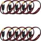 Kit 10 Cabo Conector Rabicho Plug P4 Macho Positivo e Negativo Cftv Fita Led Alarme