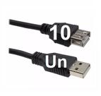 Kit 10 Cabo Extensão Usb 1.8 Metros 2.0 Extensor Macho Fêmea