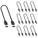 Kit 10 cabo extensor argb 3 pinos 5v 30cm fan e fita de led