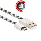 Kit 10 Cabo Micro USB para USB Revestido com Tecido - Preto - 2,5m Kit 10 Cabo Micro USB para USB Revestido com Tecido - Preto - 2,5m