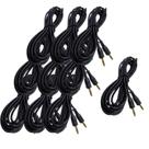 Kit 10 cabo p2 + p2st 1,8m preto