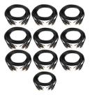 Kit 10 cabo rca ouro 1,50 metros permak para som automotivo Kit 10 cabo rca ouro 1,50 metros permak para som automotivo