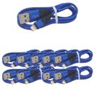 Kit 10 cabo usb dados turbo flexivel 1mt inova azul