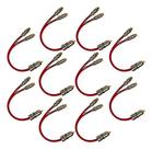 Kit 10 cabo y rca blindado vermelho 2 femea 1 machos e-tech para som automotivo