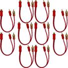Kit 10 cabo y rca cristal matte 2m 1f e-tech injetado para som automotivo