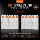 Kit 10 Cabos Lightning Original Kaidi Compativel com iphone Reforçado Carregamento Rápido e Dados Turbo para iOS Kit 10 Cabos Lightning Original Kaidi Compativel com iphone Reforçado Carregamento Rápido e Dados Turbo para iOS