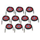 Kit 10 Cabos Microfone / Dmx - Xlr / Canon Balanceado 3 Mts