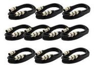 Kit 10 Cabos Microfone/dmx - Xlr/canon Balanceado 50cm