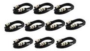 Kit 10 Cabos Microfone Xlr Canon Balanceado Vilacab 10 Mts.
