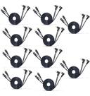 Kit 10 Cabos Rca 1,5 Metros Kx3 Emborrachado Preto