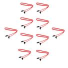 Kit 10 Cabos SATA 50cm Plus Cable 180º/90 PC-CBST03