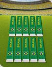 Kit 10 Cachecol Faixa Brasil Copa do Mundo 2026 Hexa Torcedor Verde com Franjas Futebol Oficial