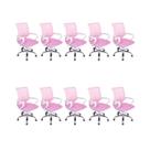 Kit 10 Cadeiras de Escritório Oficial Begônia Ergonômic Rosa