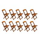 Kit 10 Cadeiras de Madeira Dobravel Mel