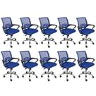 Kit 10 Cadeiras Escritorio Diretor Tela Mesh Tok 3310