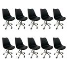 Kit 10 Cadeiras Escritório Secretária Decorativa Eames Chicago