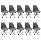 Kit 10 Cadeiras Escritório Secretária Decorativa Eames Chicago