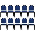 Kit 10 Cadeiras Hoteleiras Auditório Empilhável Linho M23 Azul - Mpozenato