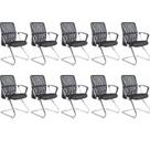 Kit 10 Cadeiras para Escritório Interlocutor Visitante Tela Mesh Comfort