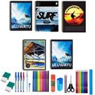 Kit 10 Caderno Surf 96 Folhas Arame Capa Dura Com 36 Itens