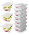 Kit 10 Caixa 2,5 Litros Branca Armazena Açougue Aves Carnes Multiuso