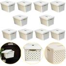 Kit 10 Caixa Cesto Organizador Multiuso Empilhável 17L Branco