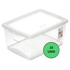 Kit 10 Caixa Organizadora 7,5l Ordene Design Moderno Cristal Kit 10 Caixa Organizadora 7,5l Ordene Design Moderno Cristal