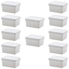 Kit 10 Caixa Organizadora C/ Tampa Quadratta 19x14x10 Branco