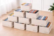Kit 10 Caixa Organizadora Cestos Multiuso 18l Dobravel Roupa