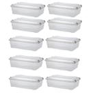 Kit 10 Caixa Organizadora Pratic Box 10L 41x29x14 Transparen