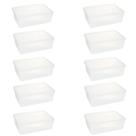 Kit 10 Caixa Plástica 3,5 Litros Transparente Retangular Plasvale Com Tampa