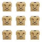 Kit 10 Caixa Quadrada Coelho Tampa Sapato C/ Furo 9x9x9 Madeira Mdf