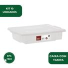 Kit 10 Caixas Alimentícia com Tampa 6 litros Frigorífica Multiuso Para Resfriamento Empilhar