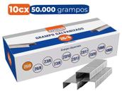 Kit 10 Caixas de Grampo 26/6 C/ 5000 Un Grampeador Escritório BRW Kit 10 Caixas de Grampo 26/6 C/ 5000 Un Grampeador Escritório BRW