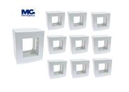 Kit 10 Caixas de Sobrepor 75x75 2 Postos Sistema X Sleek Margirius 18644 Kit 10 Caixas de Sobrepor 75x75 2 Postos Sistema X Sleek Margirius 18644