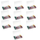 Kit 10 Caixas Organizadora Multiuso 12 Div Transparente P