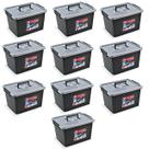 Kit 10 Caixas Organizadoras 35 Litros PRETA 25166 Arqplast