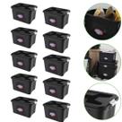 Kit 10 Caixas Organizadoras 56 Litros Com Trava Preta Uninjet